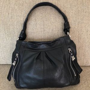 B. Makowsky Black Leather Handbag